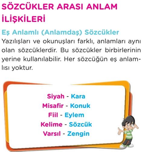 6 sınıf türkçe sozcukte anlam